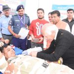 A blood donation camp commemorating the day of martyrdom of Capt Rohit Kaushal