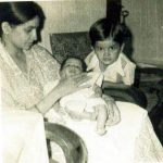 Lt Chaitanya Dubey with his sister and mother in childhood.