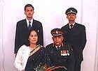 Captain Vijayant Thapar VrC wth his family