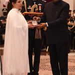Lance Naik Sandeep Singh's wife receiving Shaurya Chakra award from the President