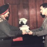 Capt Ajay Parashar receiving award