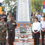 Tributes being paid to 2nd Lieutenant Radha Mohan Naresh at Akhnoor War Memorial
