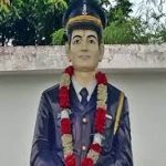 The bust of Capt Dilip Kumar Jha at his village Haripur