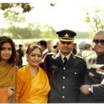 Lt Chaitanya Dubey with his father, mother and sister