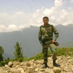 Lt Navdeep Singh at a forward area
