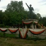 The Statue of Major Bhupinder Singh MVC decorated on Independence day