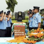 Air Force personnel pay their last respects to Flt Lt Advitiya Bal