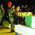 Maj Praful Moharkar's wife pays her last respects to her husband