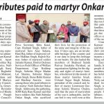 An newspaper article about Naib Subedar Omkar Singh