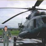 Flt Lt Akash Yadav With his Mi- 17 Helicopter