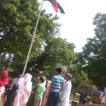 Flag hosting on 71st independnece near the memorial of Lt.Akash yadav