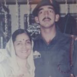 Captain Arun Singh Jasrotia with his mother