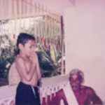 Fg Offr Suraj Pillai praying with his Grand father in childhood