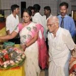 Grandparents and mother of Flt Lt K Praveen paying floral tributes