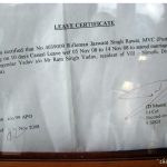 Rifleman Jaswant Singh Rawat's Leave Application