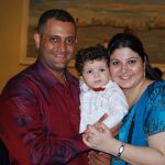 Lt Cdr Firdaus Darabshah Mogal with his wife and son